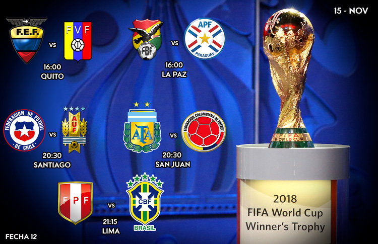 Eliminatorias 2018: el martes se juega la última fecha del año - CONMEBOL