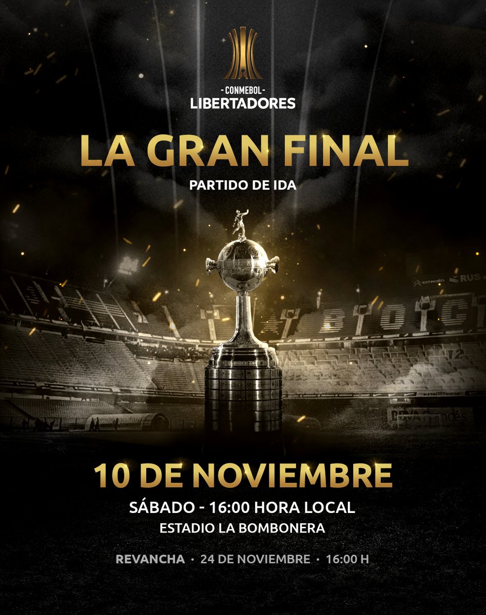 Conmebol confirma finais da Libertadores nos sábados dos dias 10 e