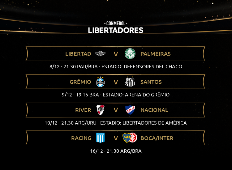 Confira datas e horário dos jogos das quartas de final da Copa Libertadores  