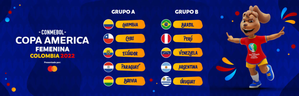 Tabela da Copa América de futebol feminino - Colômbia 2022