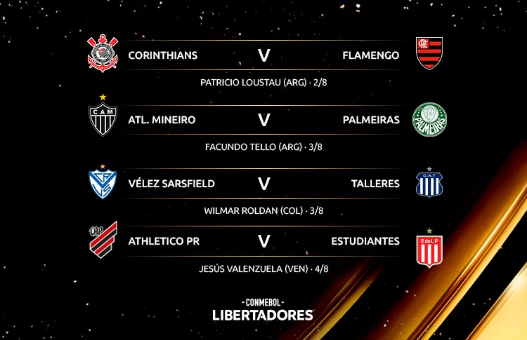 Lista de árbitros para os jogos de volta das Quartas de Final - CONMEBOL