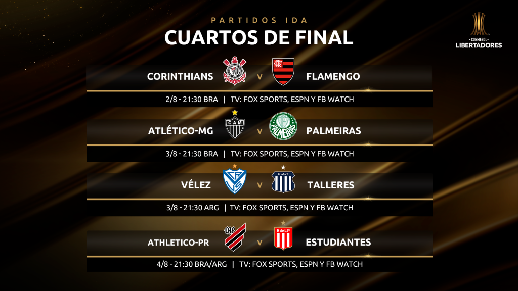 Conmebol divulga datas das quartas de final de Libertadores e Sul