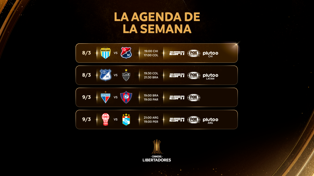 🎮👀 Se liga só na agenda da semana - CONMEBOL Libertadores