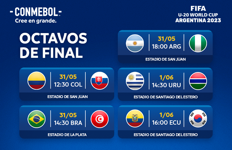 Jogos das Quartas de Final do Mundial Sub-20 - CONMEBOL