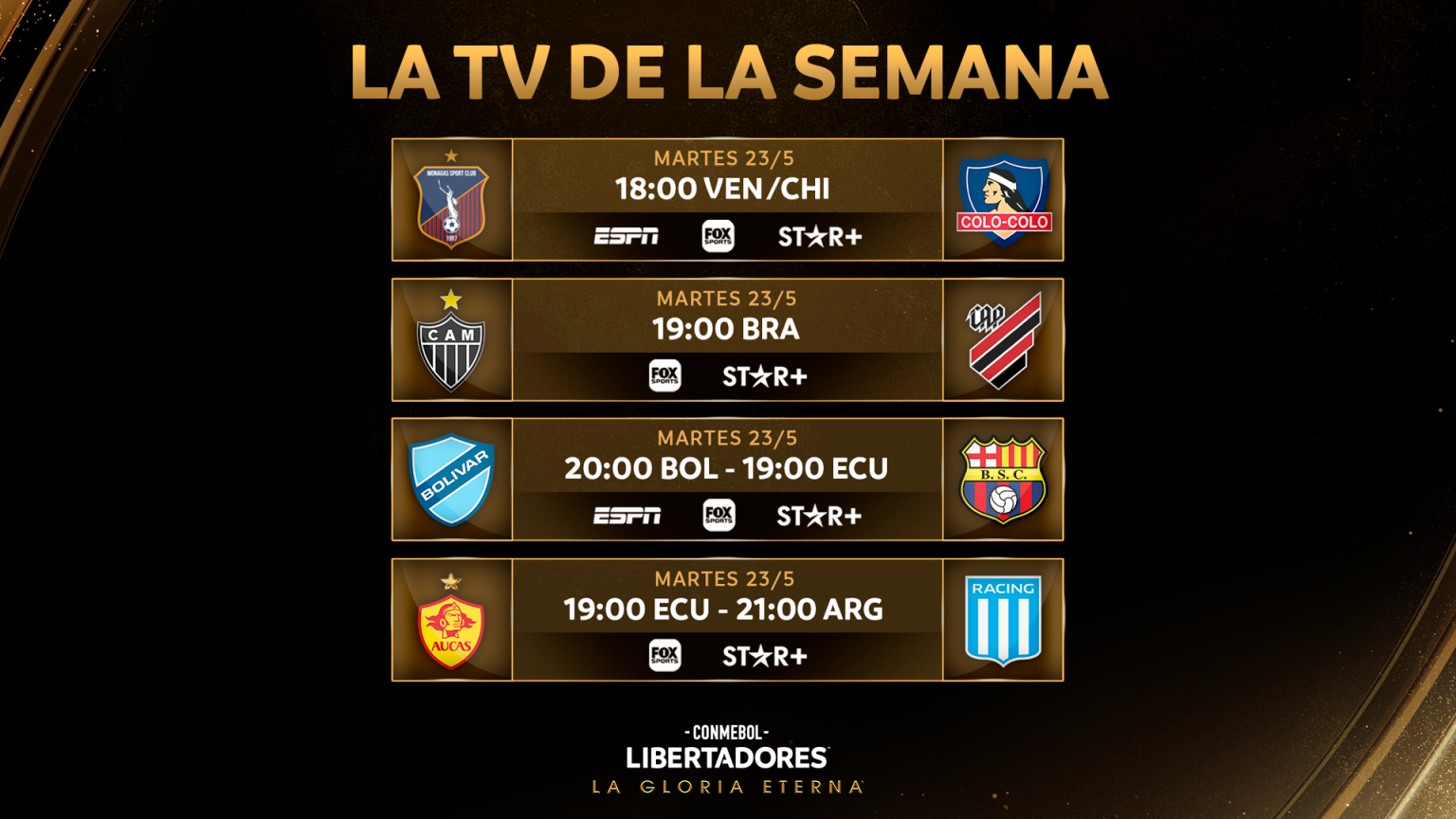 Calendário da Libertadores 2019