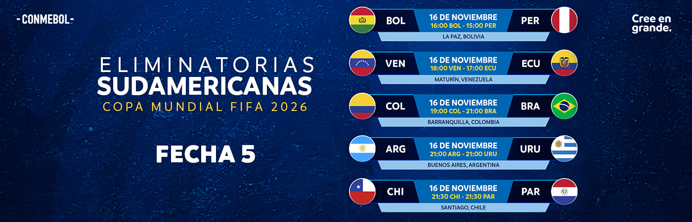 Os árbitros para a 5ª rodada da CONMEBOL Copa América 2021