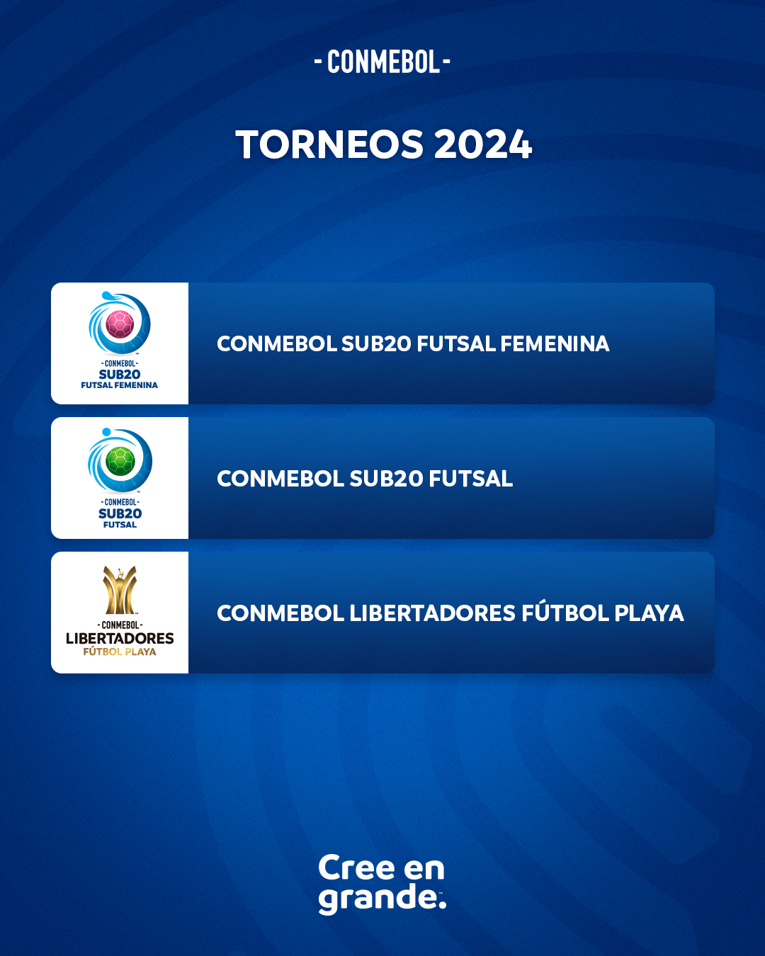 Todos los torneos de la CONMEBOL para el 2024 CONMEBOL