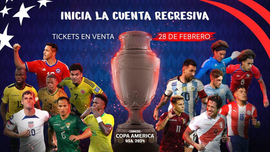 Venda de ingressos para a CONMEBOL Copa América USA 2024™️ inicia em 28